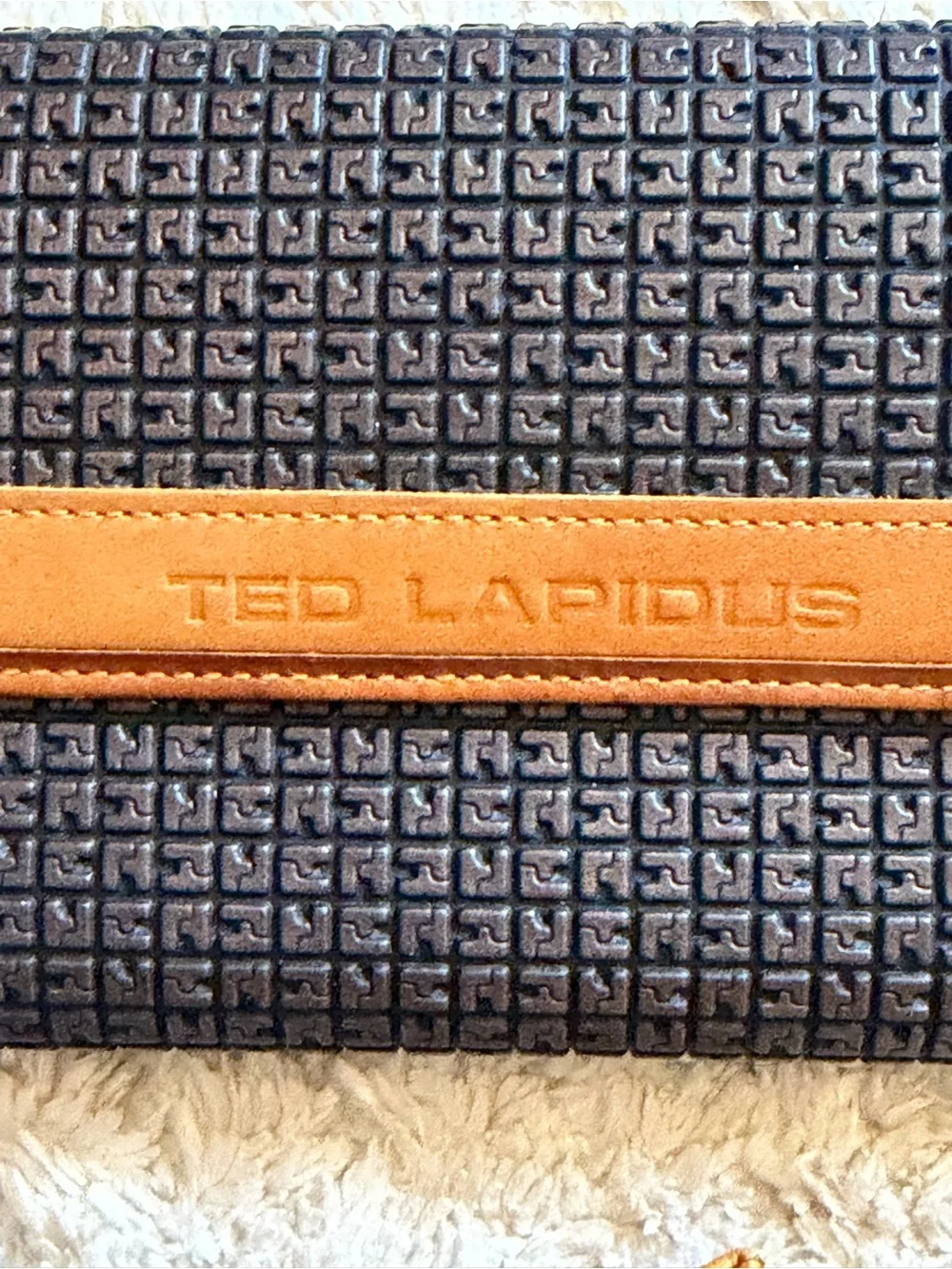 NWOT Vintage Ted Lapidus Monogram Tote Bag & Wallet Set Deadstock Tan